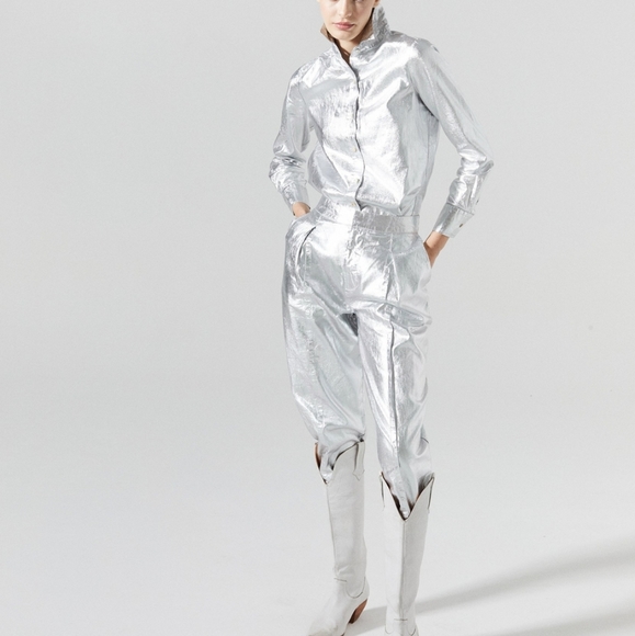 San Marino Metallic Linen Shirt - New Silver - Picture 3 of 8